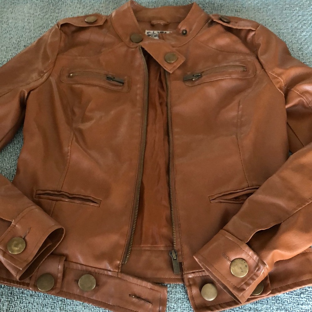 Faux leather Wet Seal camel colored jacket